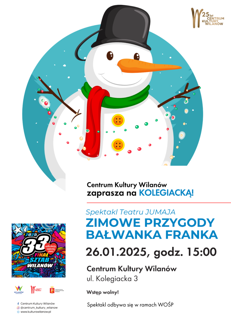 Plakat na spektakl dla dzieci w Centrum Kultury Wilanów