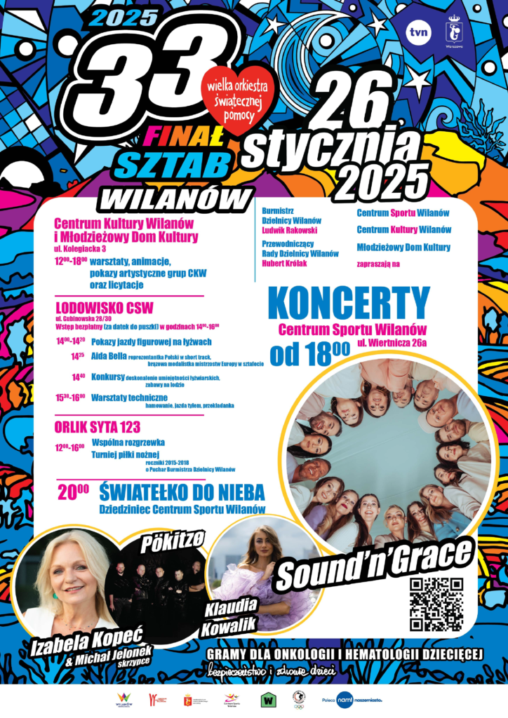Plakat z wydarzeniami WOŚP