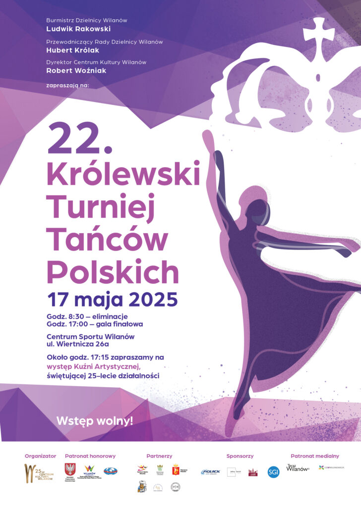 Plakat na królewski turniej tańców polskich w wilanowie