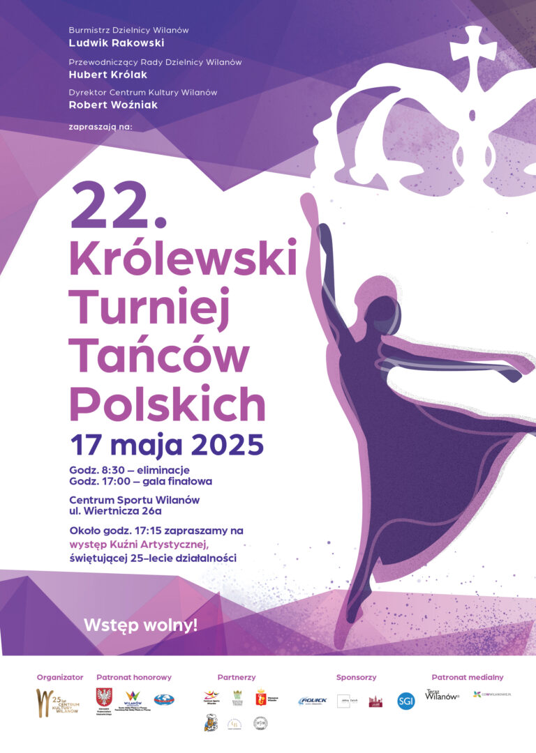 Plakat na królewski turniej tańców polskich w wilanowie