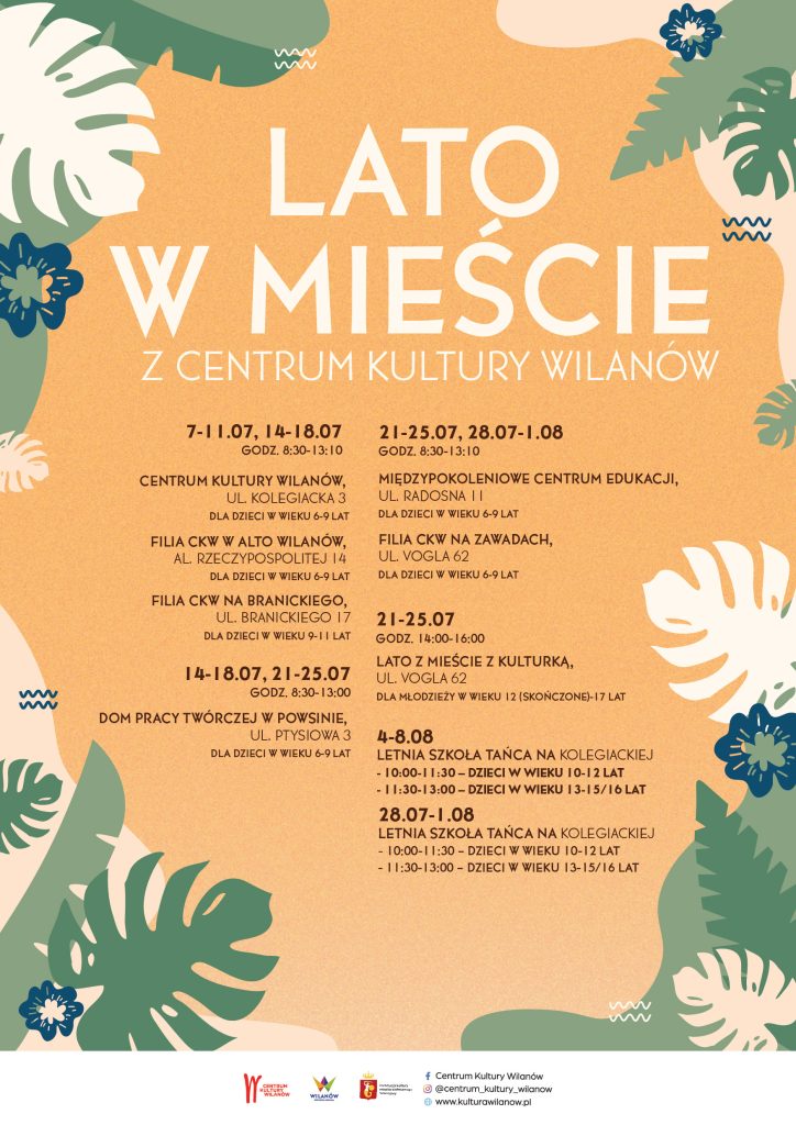 Plakat przedstawiający terminy na Lato w mieście