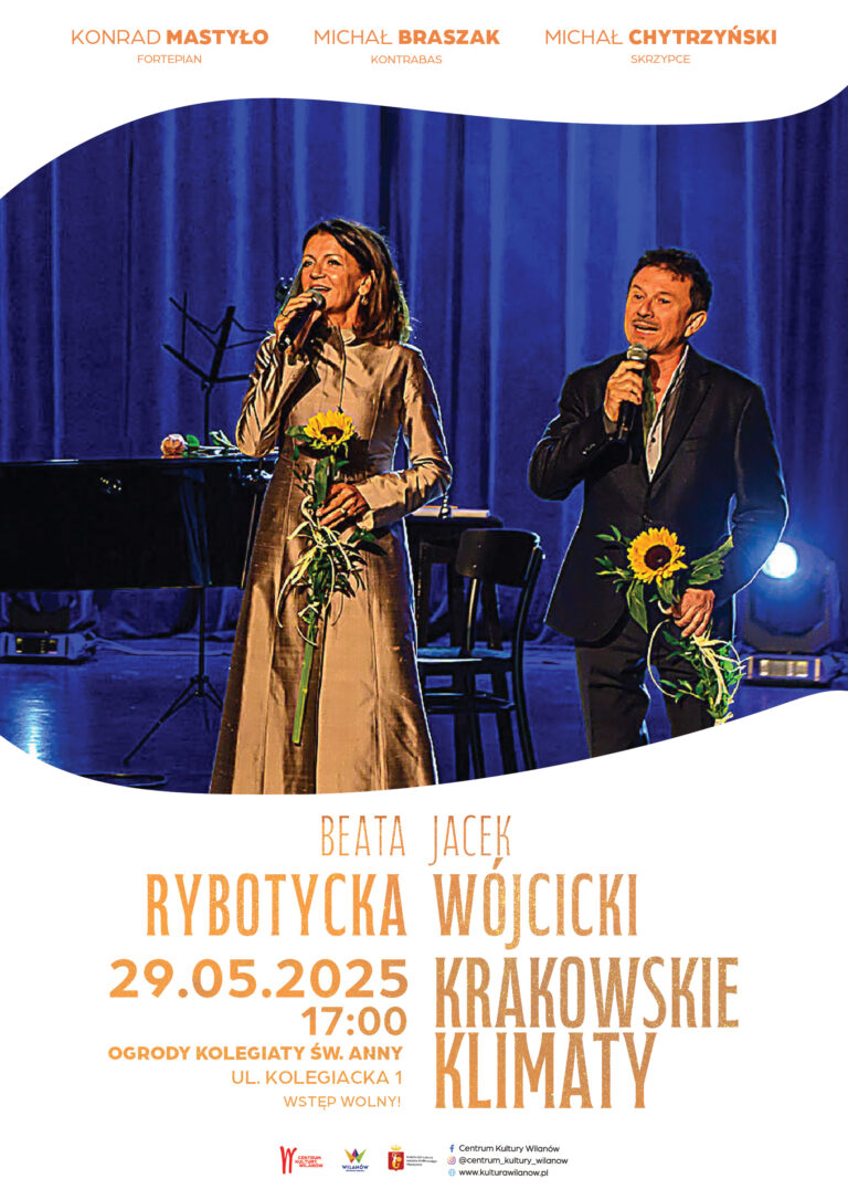 koncert Beaty robotyckiej i Jacka wójcickiego - krakowskie klimaty - w ogrodach kolegiiaty św. Anny w wilanowie
