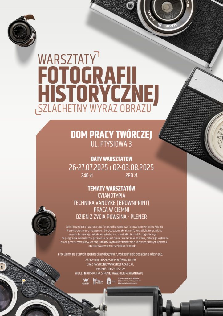 plakat na warsztaty z fotografii historycznej