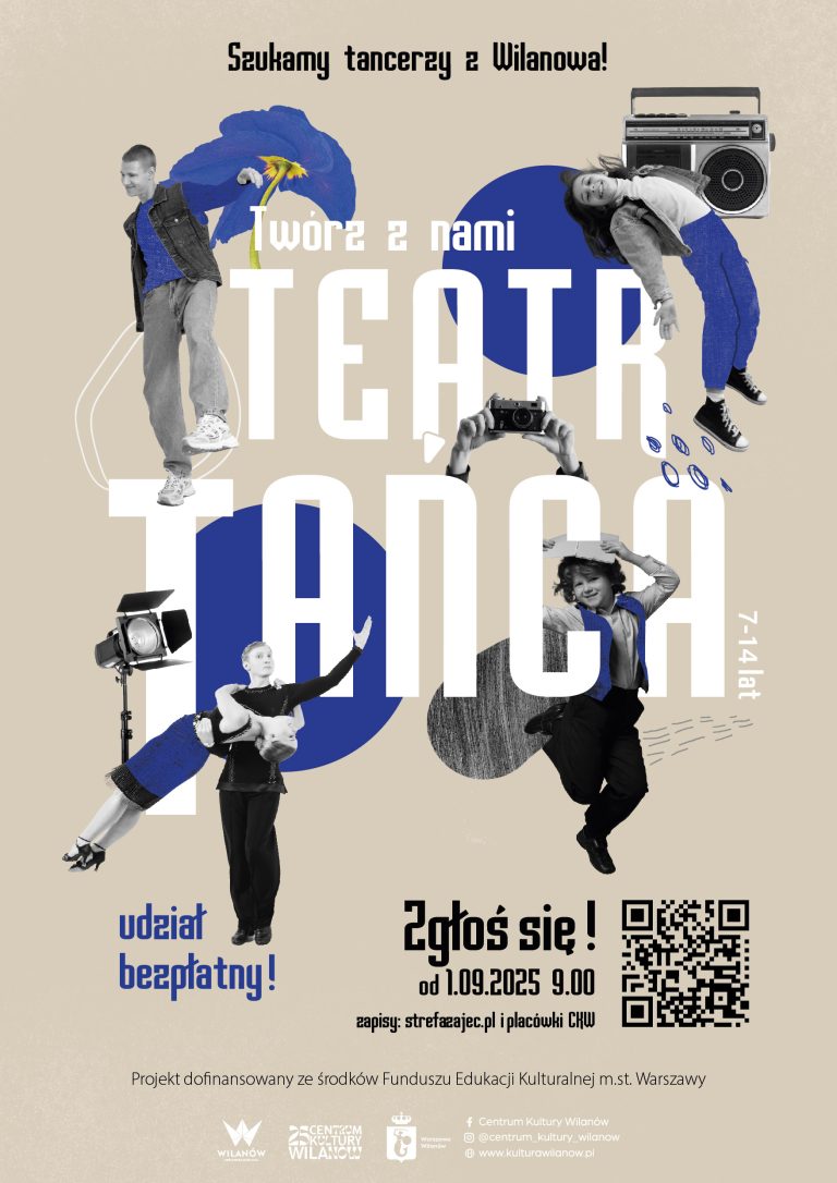 Plakat na spektakl teatru tańca w wilanowie