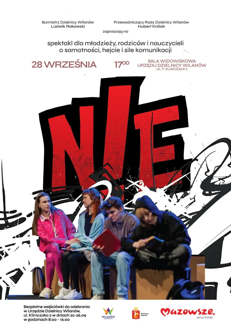 plakat na spektakl "NIE"