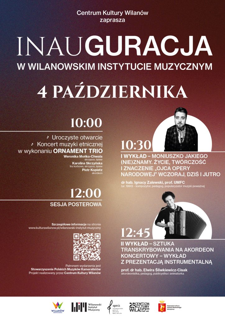 plakat na inauguracje w wilanowskim instytucie muzycznym