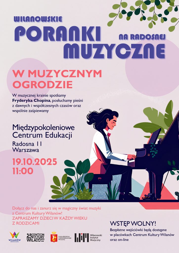 plakat na poranki muzyczne w Wilanowie
