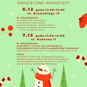 Mikołajki - Warsztaty świąteczne w Filiach Centrum Kultury Wilanów