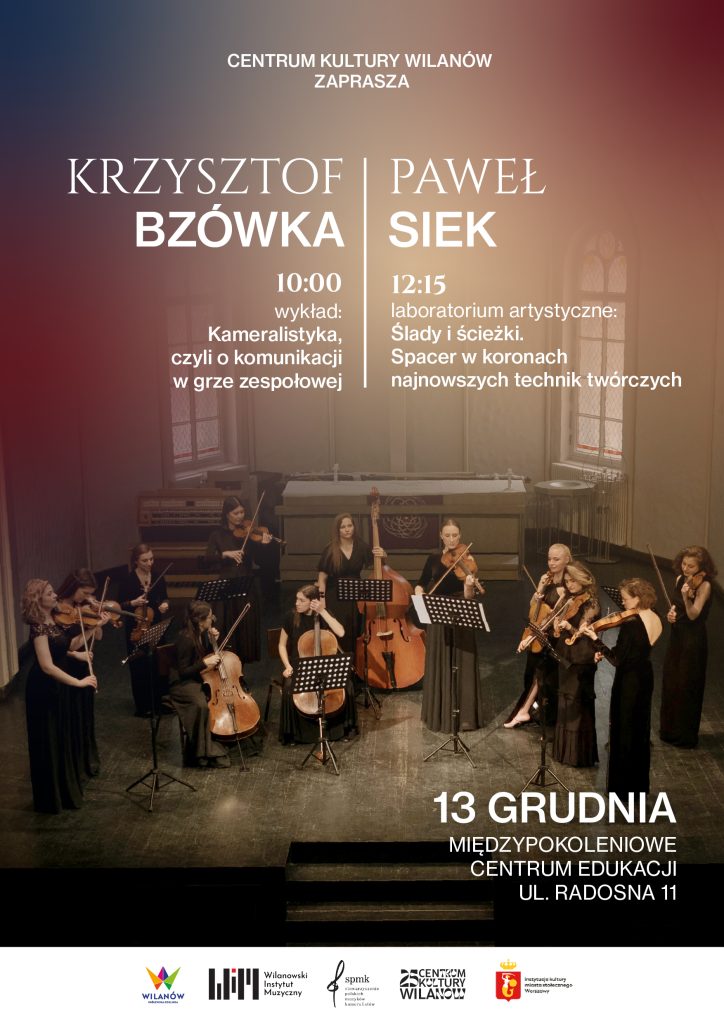 Plakat na wykłady w Wilanowskim Instytucie Muzycznym