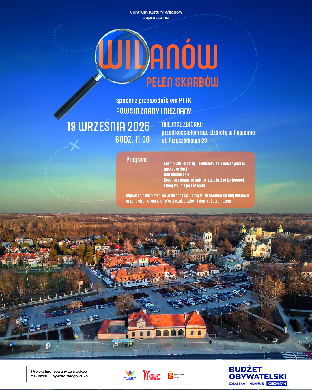 Wilanów pełen skarbów – spacer z przewodnikiem PTTK po Powsinie