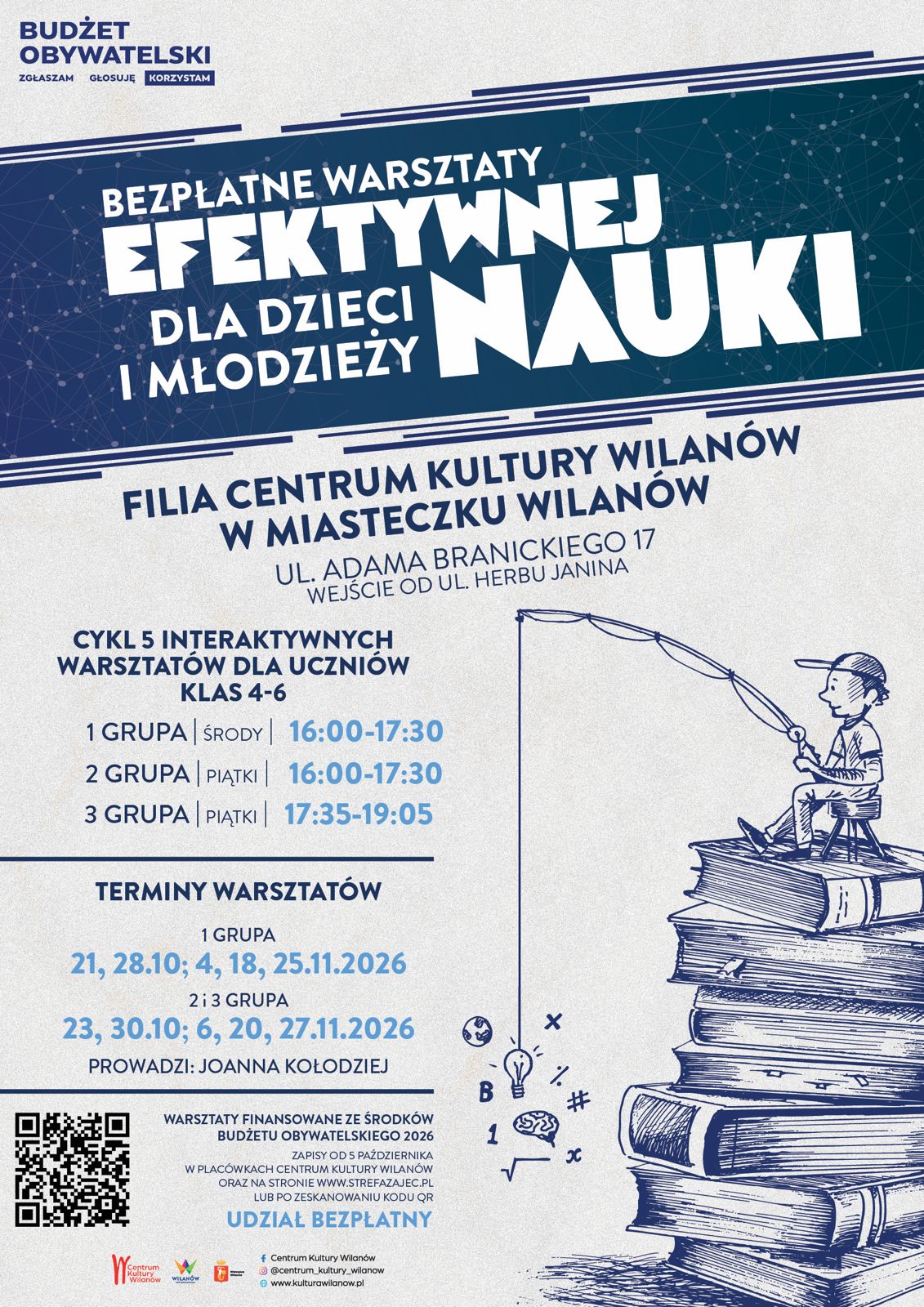 Warsztaty efektywnej nauki dla uczniów klas 4-6 szkoły podstawowej