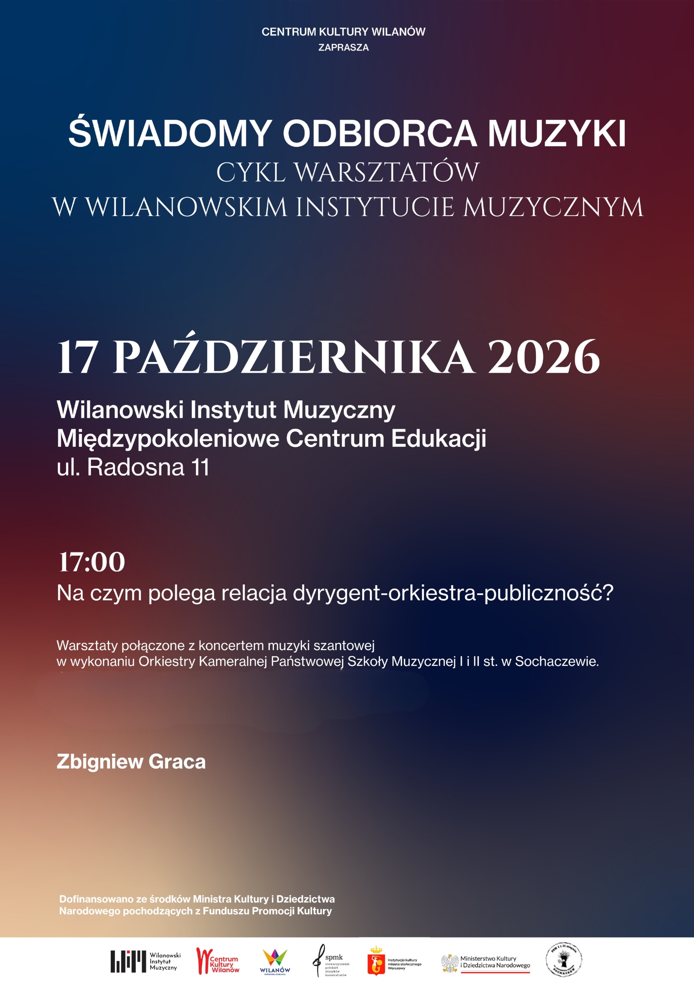 „Świadomy Odbiorca Muzyki” – warsztaty z koncertem muzyki szantowej – Wilanowski Instytut Muzyczny